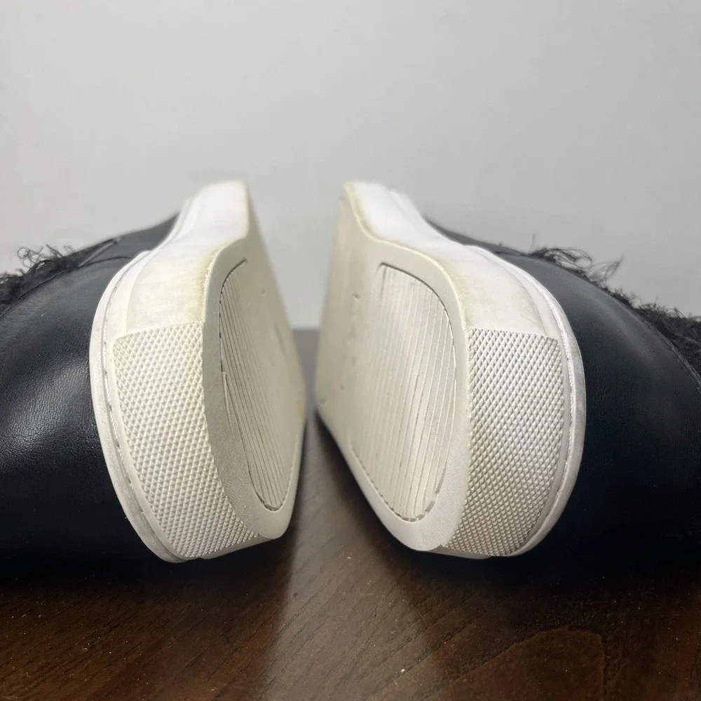 Tory Burch Rosette Boots Women's 8.5M Black Leather Chelsea Sneakers‎ Booties